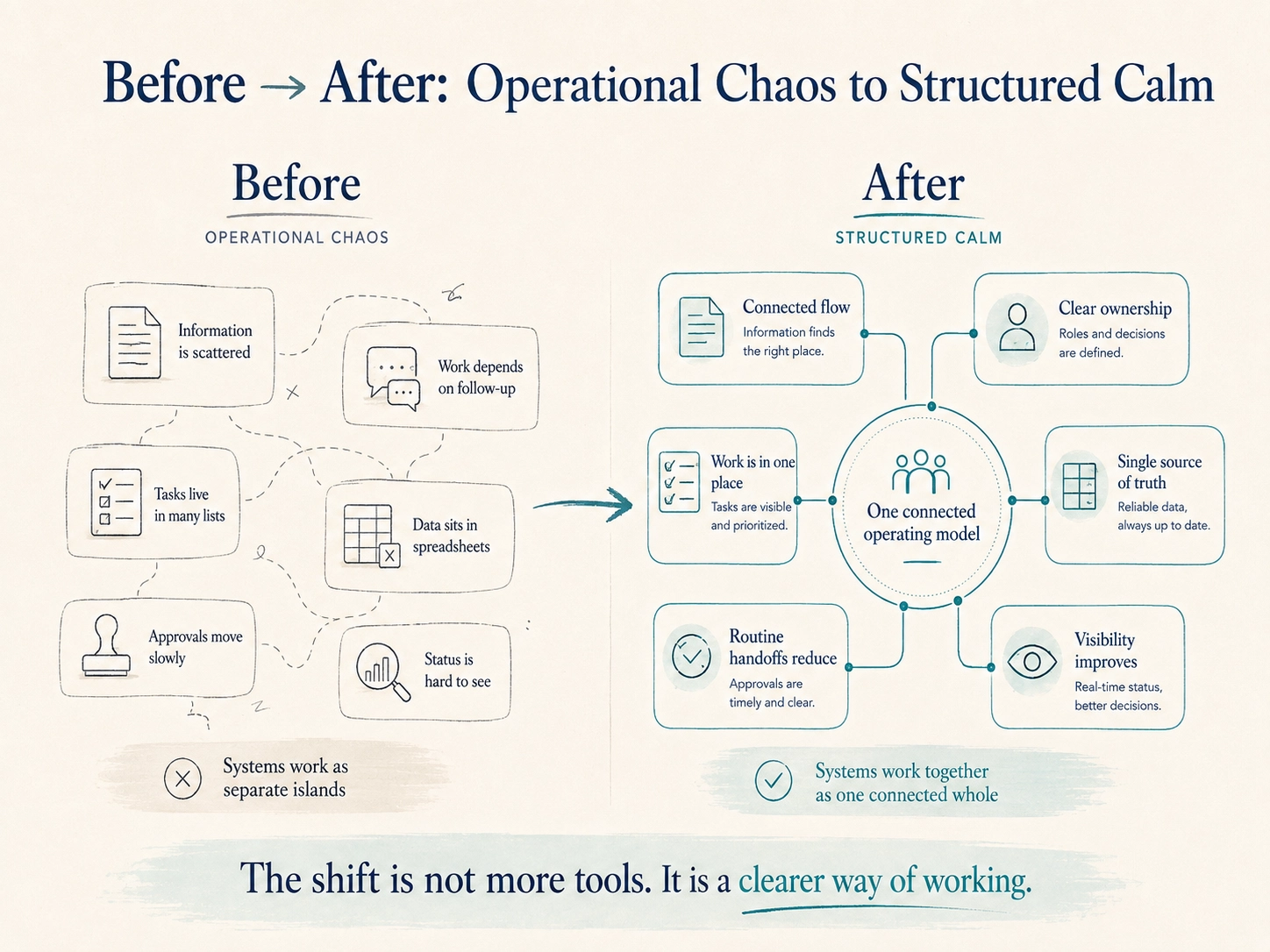 Operational Chaos to Structured Calm